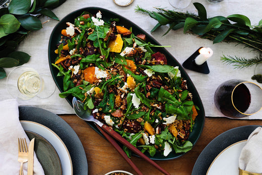 Arugula, Mint & Citrus Salad with Olive-Roasted Pecans