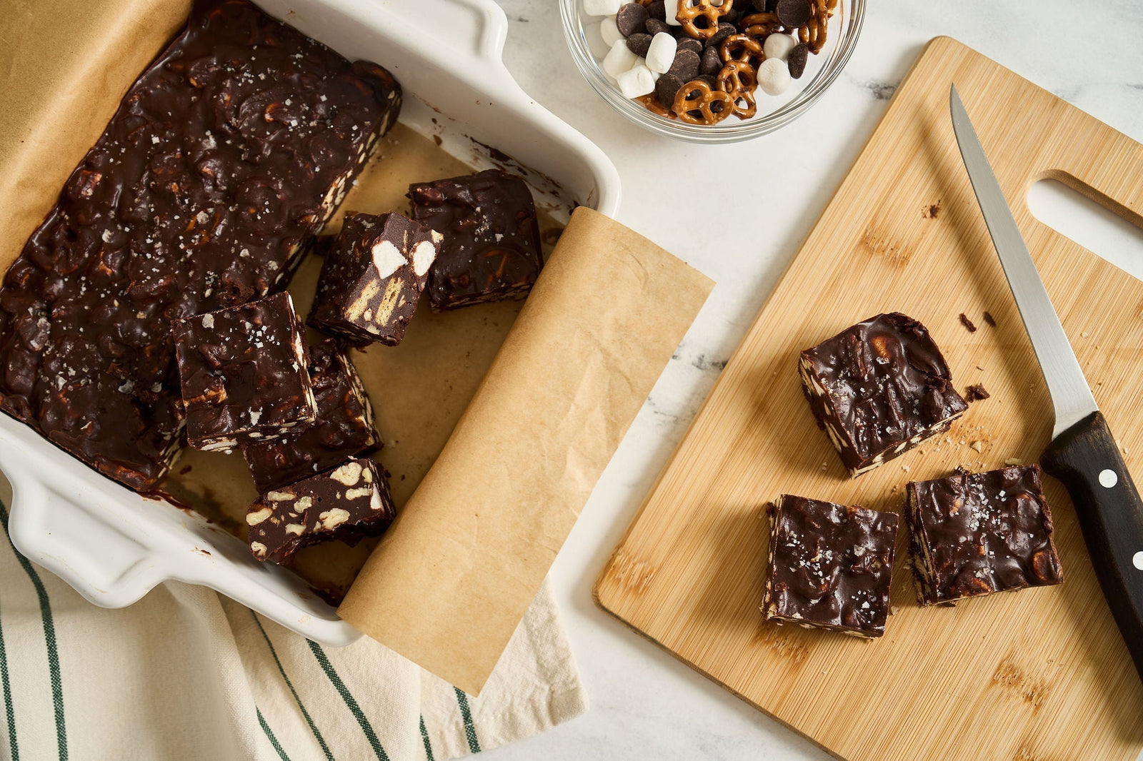 Elevated No-Bake Pecan Rocky Road Bars