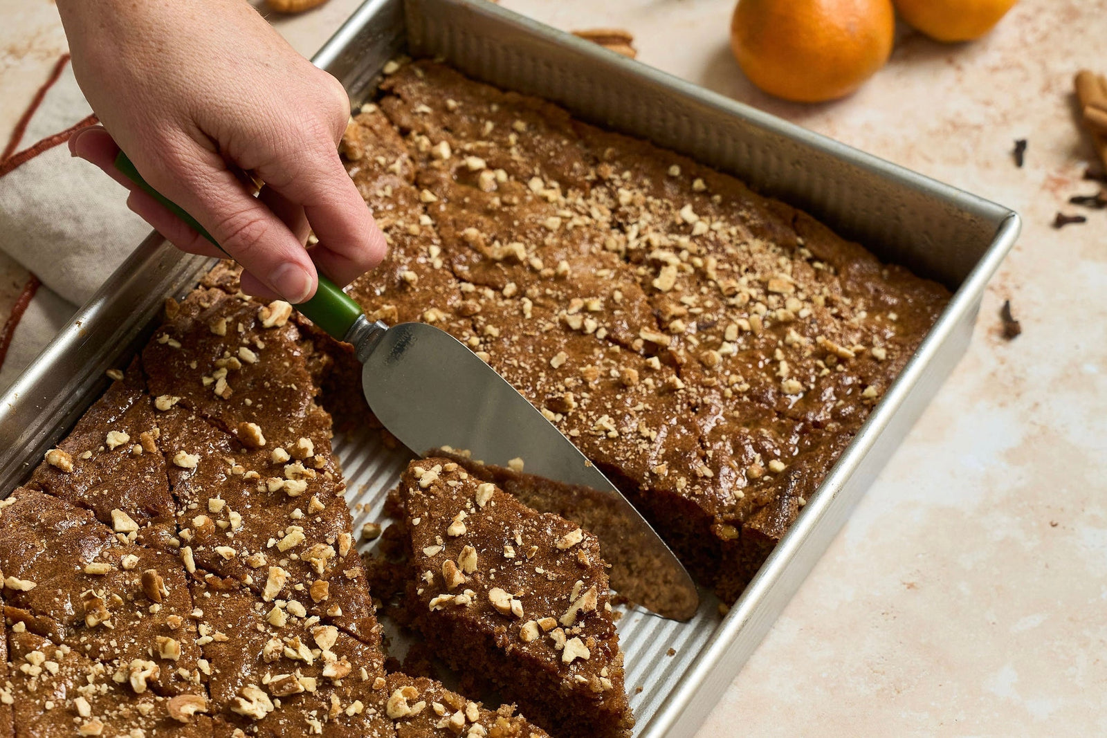 Traditional Greek Spiced Cake with Syrup