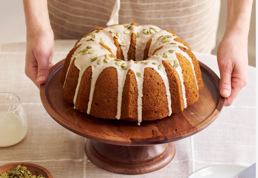 Pumpkin Spice & Pecan Bundt Cake
