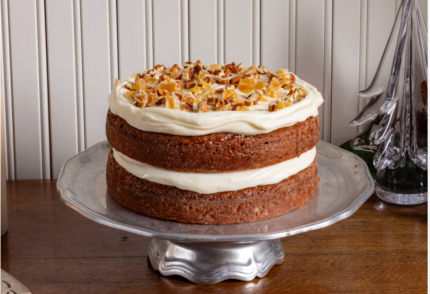 Pecan Gingerbread Cake with Cream Cheese Icing