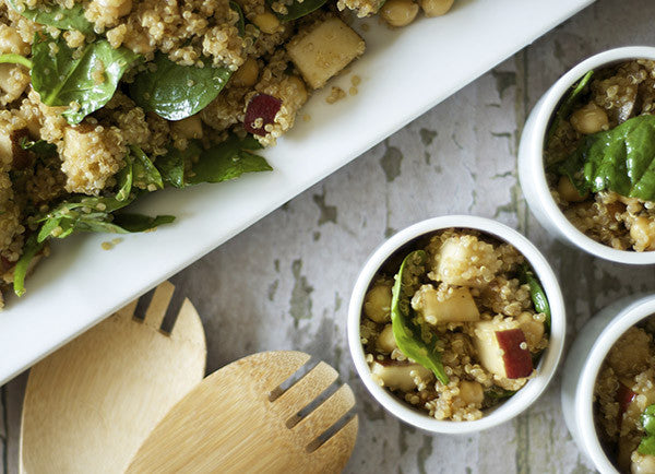 Quinoa Salad with Pears, Pecans, Spinach & Chickpeas
