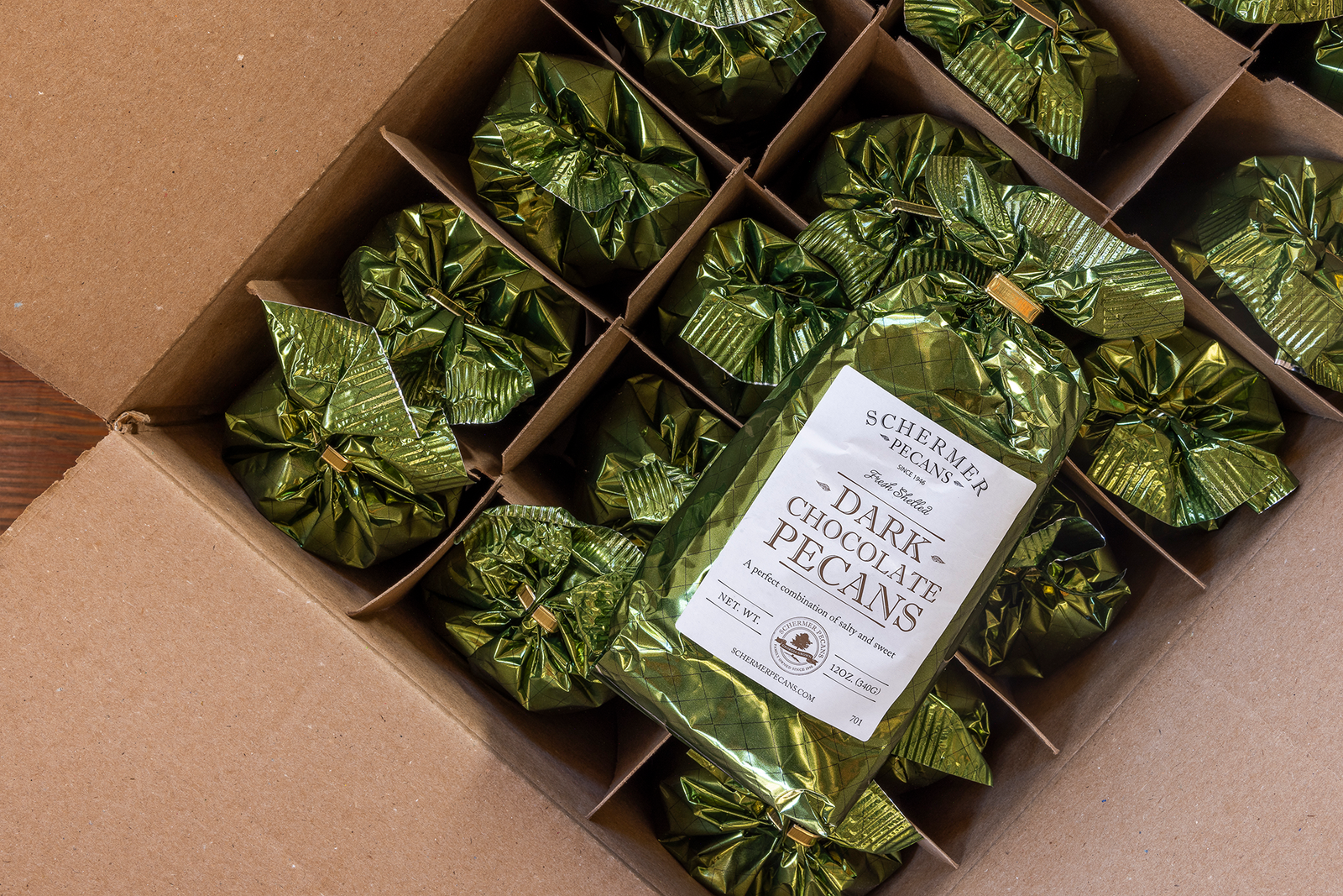 VALENTINE'S Dark Chocolate Pecans - CASE SALE